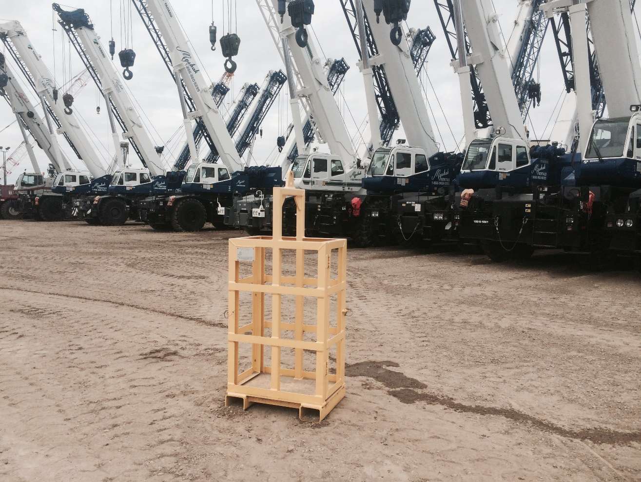 Bottle lift fork crane attachment